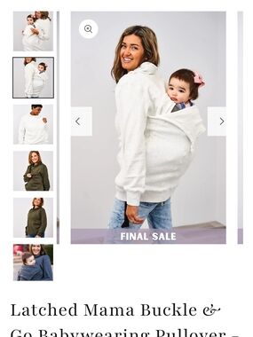 Latched Mama Babywearing Sweatshirt XS in Oatmeal